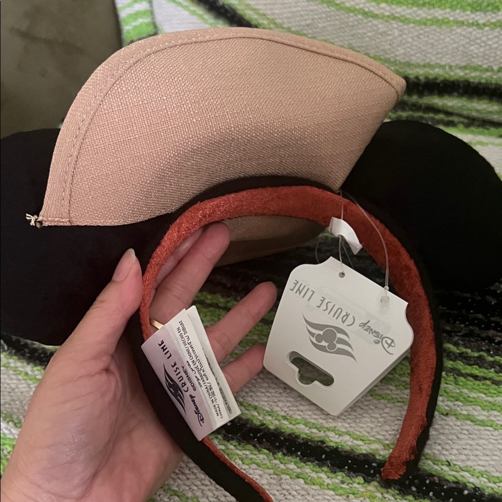 #1457** Unisex’s Cruise Line Black and Tan Mouse Ear Headband - Picture 5 of 11